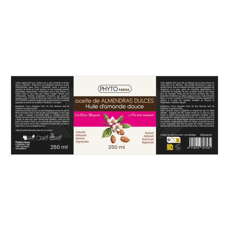 PHYTOFARMA Aceite de Almendras Dulces con Rosa Mosqueta 250 ml