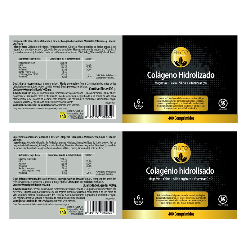 PHYTOFARMA Colágeno Hidrolizado 400 comprimidos