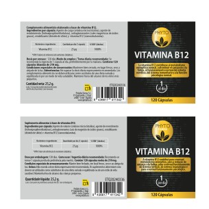 PHYTOFARMA Vitamina B12 25 µg 120 cápsulas 2