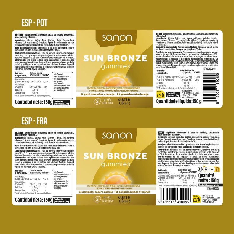 SANON Sun Bronze 60 gummies