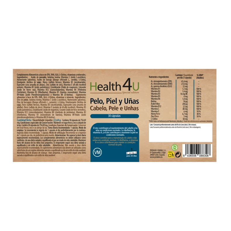 H4U Pelo, Piel y Uñas 30 cápsulas special edition
