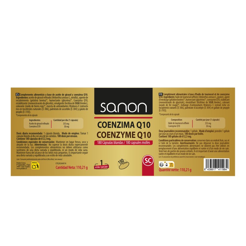 SANON Coenzima Q10 180 cápsulas blandas