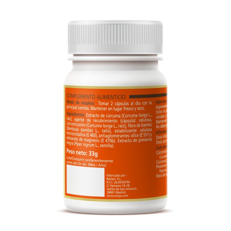 SOTYA Curcumin Plus 60 cápsulas de 550 mg
