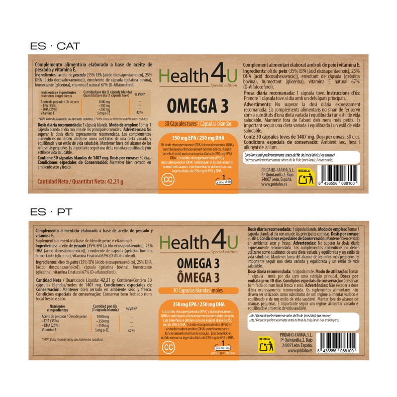 H4U Omega 3 30 cápsulas blandas special edition