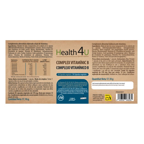 H4U Complejo Vitamínico B 30 cápsulas special edition