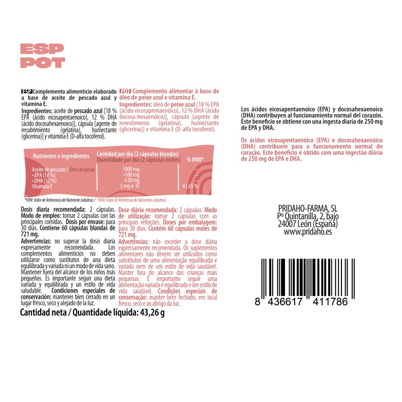 PHYTOFARMA Omega 3 60 cápsulas blandas