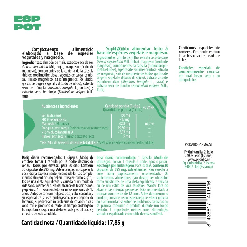 PHYTOFARMA Laxnatur Sen + Frángula 30 cápsulas