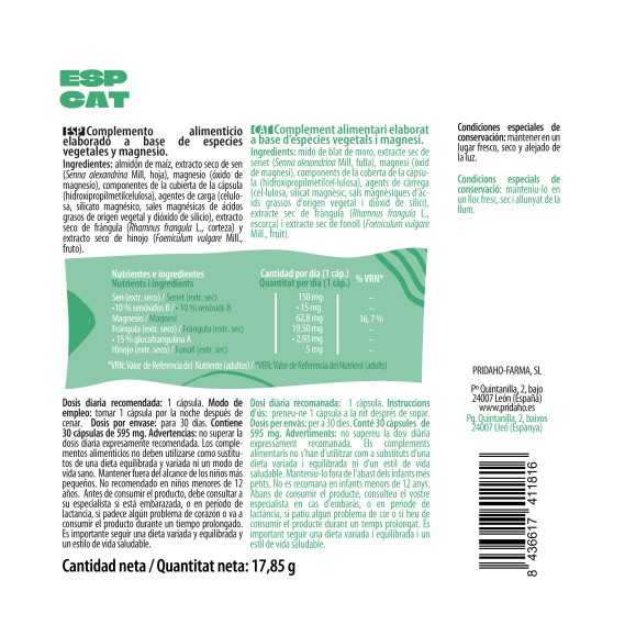 PHYTOFARMA Laxnatur Sen + Frángula 30 cápsulas