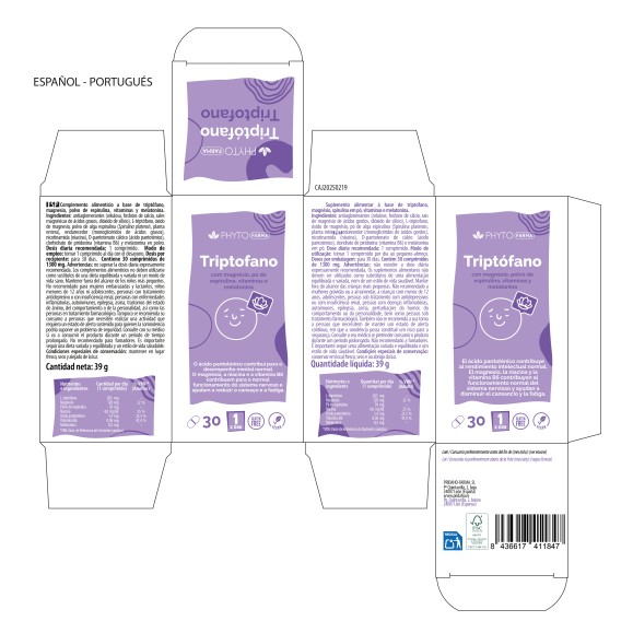 PHYTOFARMA Triptófano 30 comprimidos