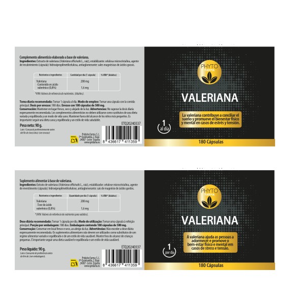 PHYTOFARMA Valeriana 180 cápsulas