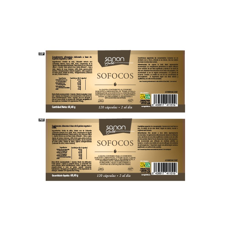 SANON GOLD Sofocos 120 cápsulas