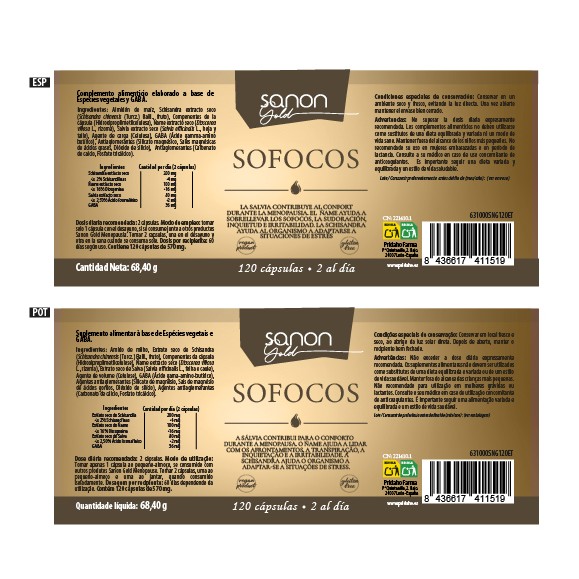 SANON GOLD Sofocos 120 cápsulas