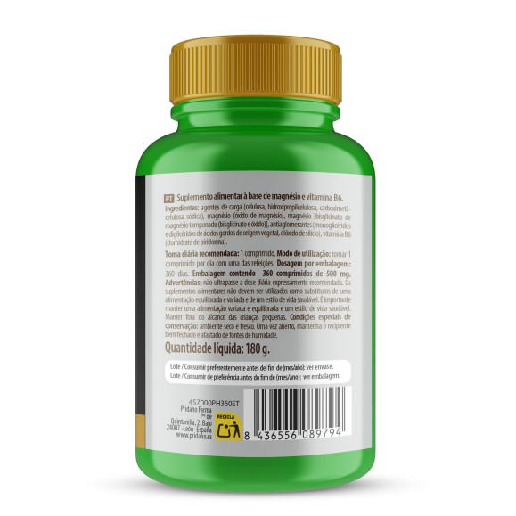 PHYTOFARMA Magnesio + Vitamina B6 360 comprimidos
