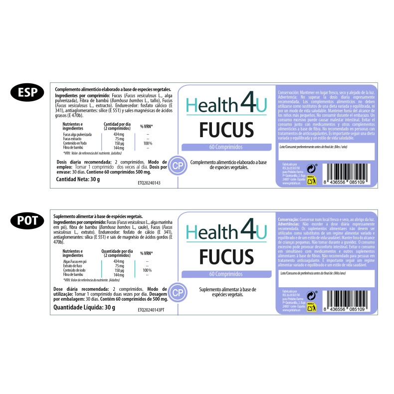 H4U Fucus 60 comprimidos