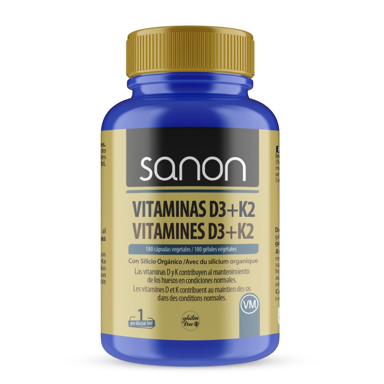 SANON Vitamina D3 + K2 180 cápsulas vegetales