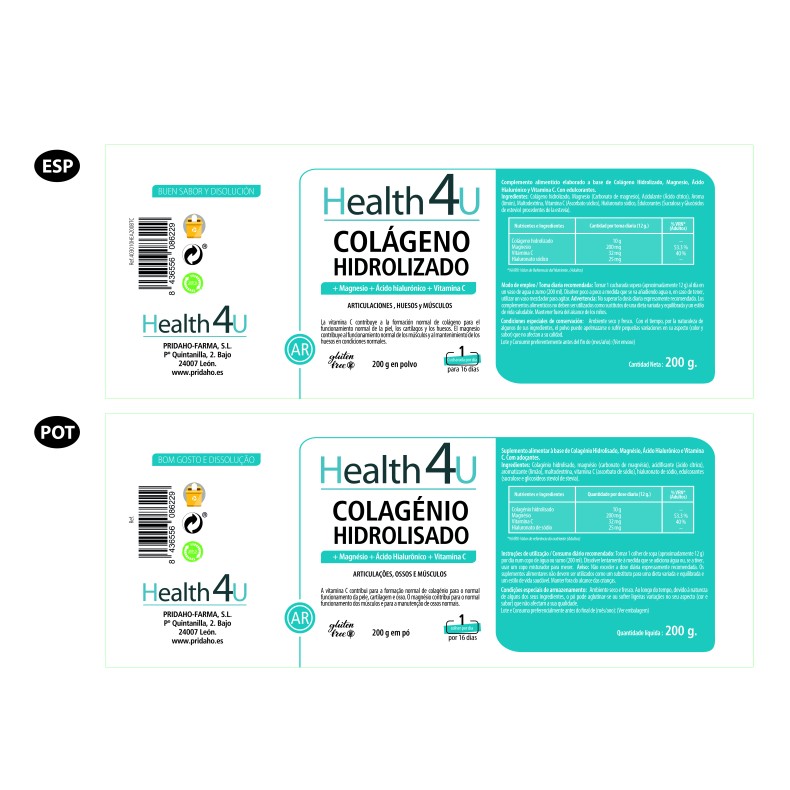 H4U Colágeno hidrolizado en polvo 200 g