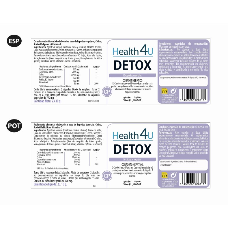 H4U Detox 30 cápsulas vegetales