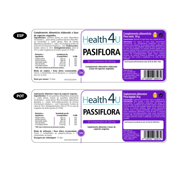 H4U Pasiflora 60 comprimidos