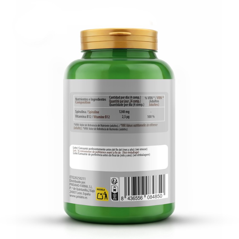 PHYTOFARMA Spirulina + vitamina B12 300 comprimidos