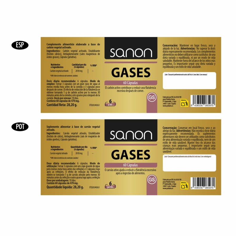 SANON Gases 60 cápsulas