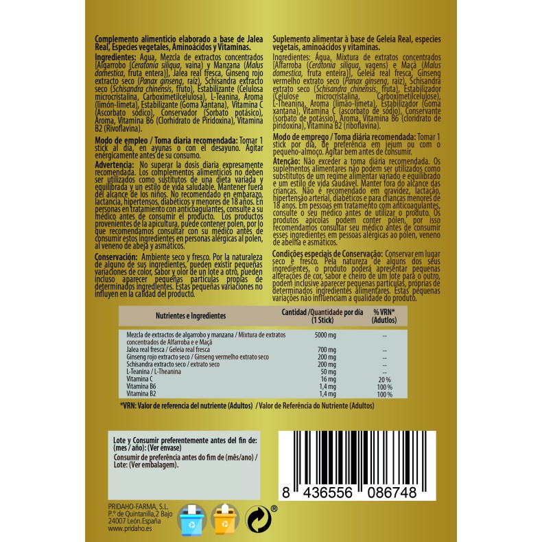 SANON Jalea Real + Ginseng 12 sticks