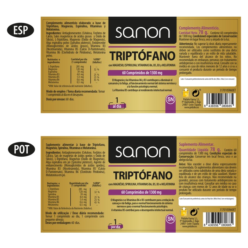 SANON Triptófano 60 comprimidos