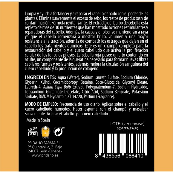 XENSIUM Nature Champú con extracto de Cebolla 500 ml