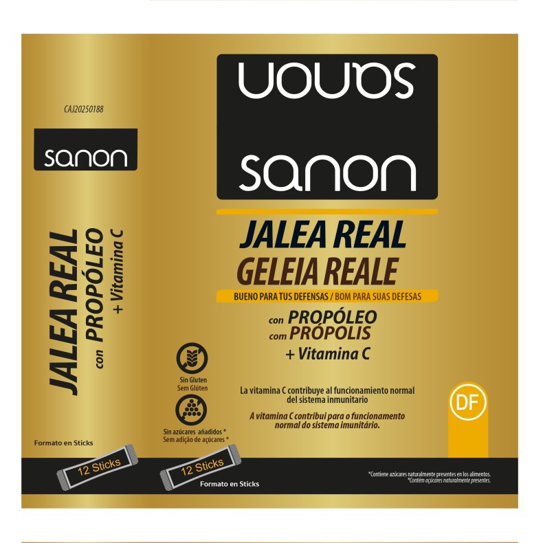 SANON Jalea Real Propóleo y Vitamina C ZERO 12 sticks