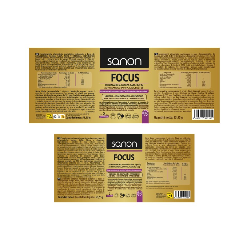 SANON Focus 90 cápsulas vegetales