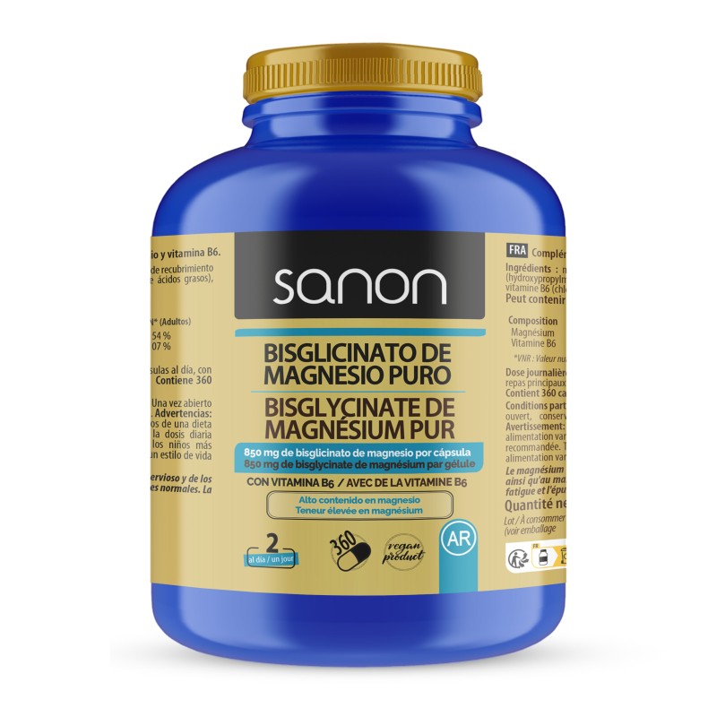 SANON Bisglicinato de magnesio puro 360 cápsulas