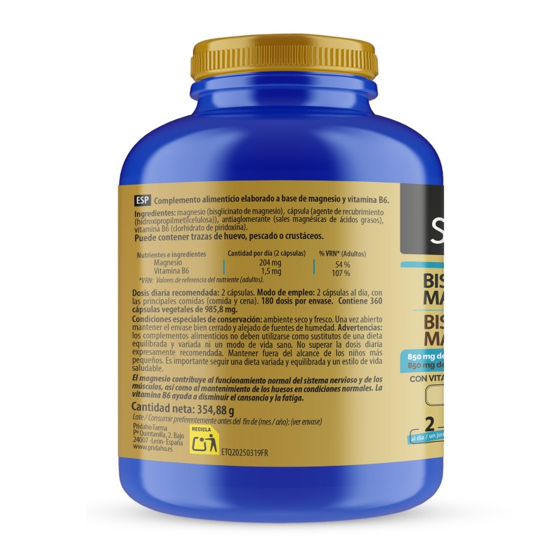 SANON Bisglicinato de magnesio puro 360 cápsulas