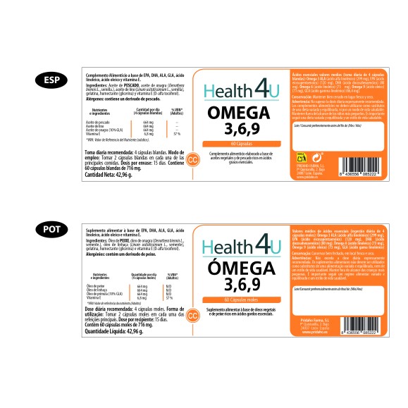 H4U Omega 3,6,9 60 cápsulas blandas