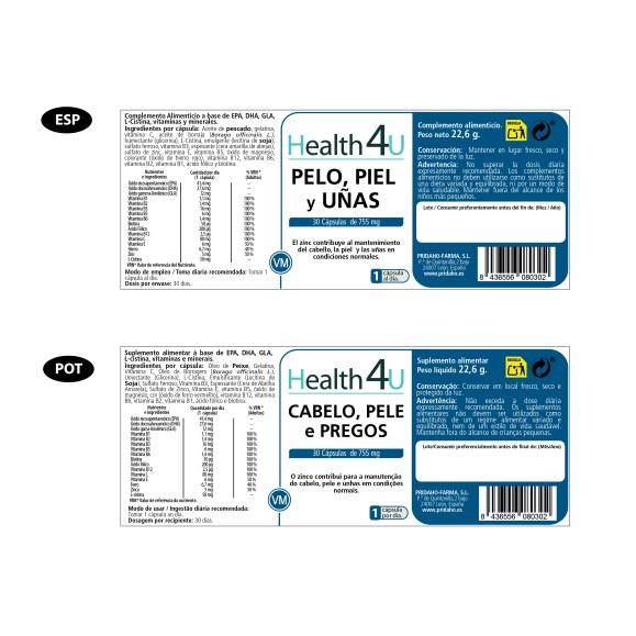 H4U Pelo, piel y uñas 30 cápsulas