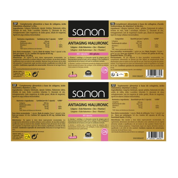 SANON Antiaging Hyaluronic 365 cápsulas