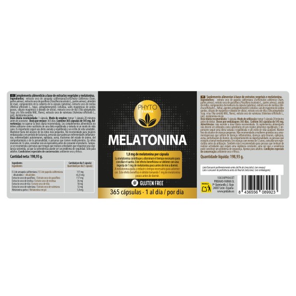 PHYTOFARMA Melatonina 365 cápsulas
