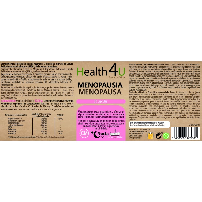 H4U Menopausia Nocta 30 cápsulas special edition