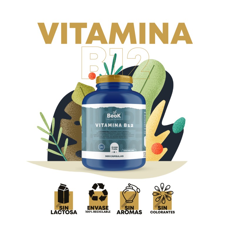 BEOK Vitamina B12 365 cápsulas