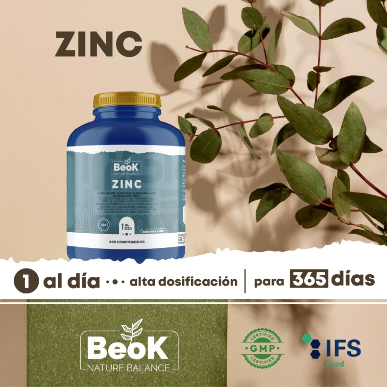 BEOK Zinc 365 comprimidos