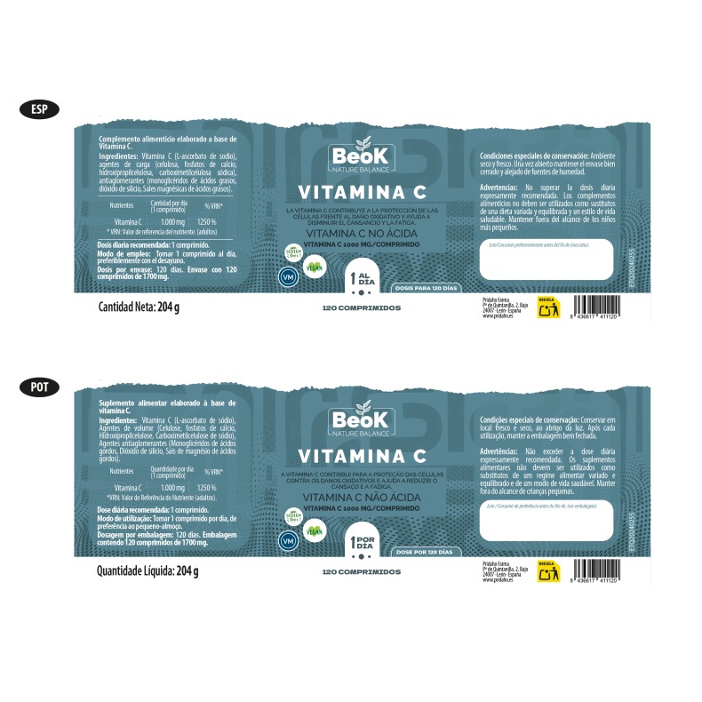 BEOK Vitamina C 120 comprimidos