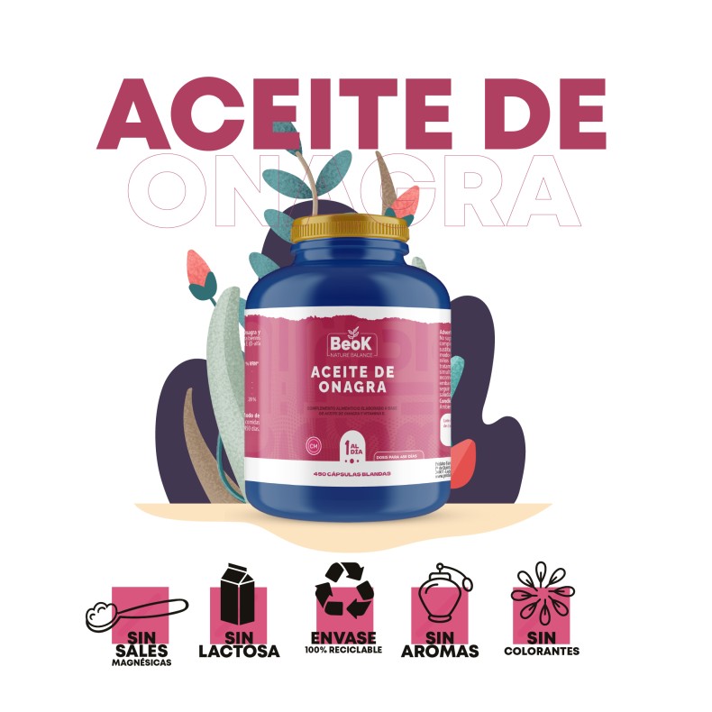 BEOK Aceite de Onagra 450 cápsulas blandas