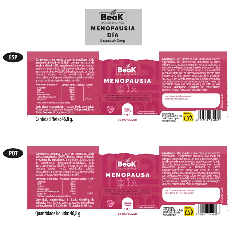 BEOK Menopausia Día 90 cápsulas