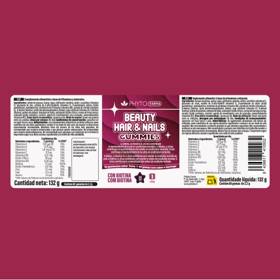PHYTOFARMA Beauty, Hair & Nails 60 gummies