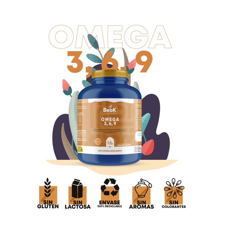 BEOK Omega 3,6,9 360 cápsulas blandas