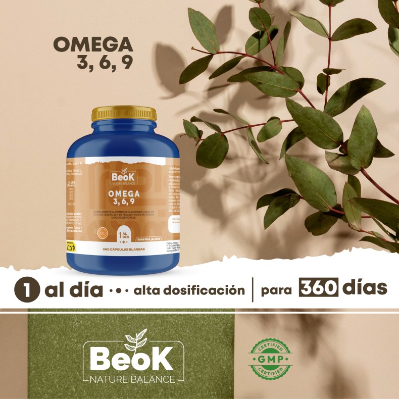 BEOK Omega 3,6,9 360 cápsulas blandas
