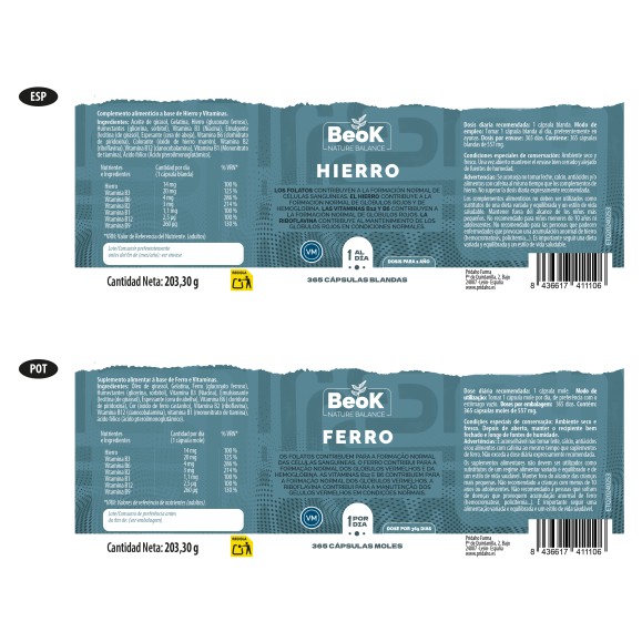 BEOK Hierro 365 cápsulas blandas