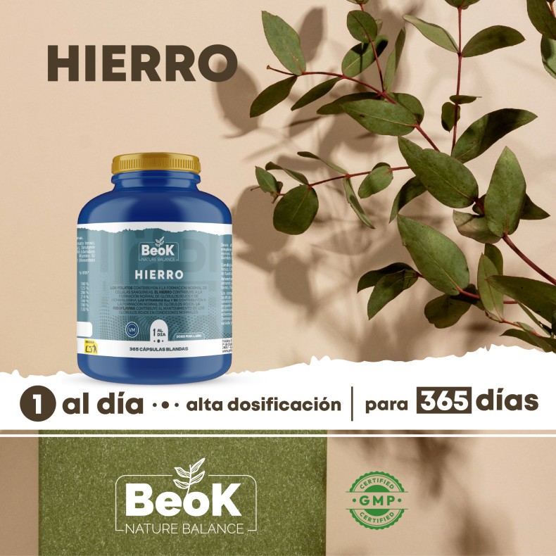 BEOK Hierro 365 cápsulas blandas