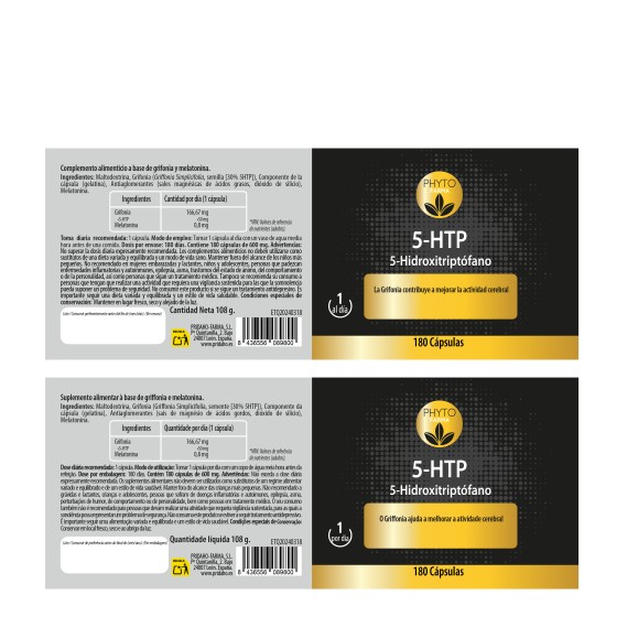 PHYTOFARMA 5-HTP (5-Hidroxitriptófano) 180 cápsulas