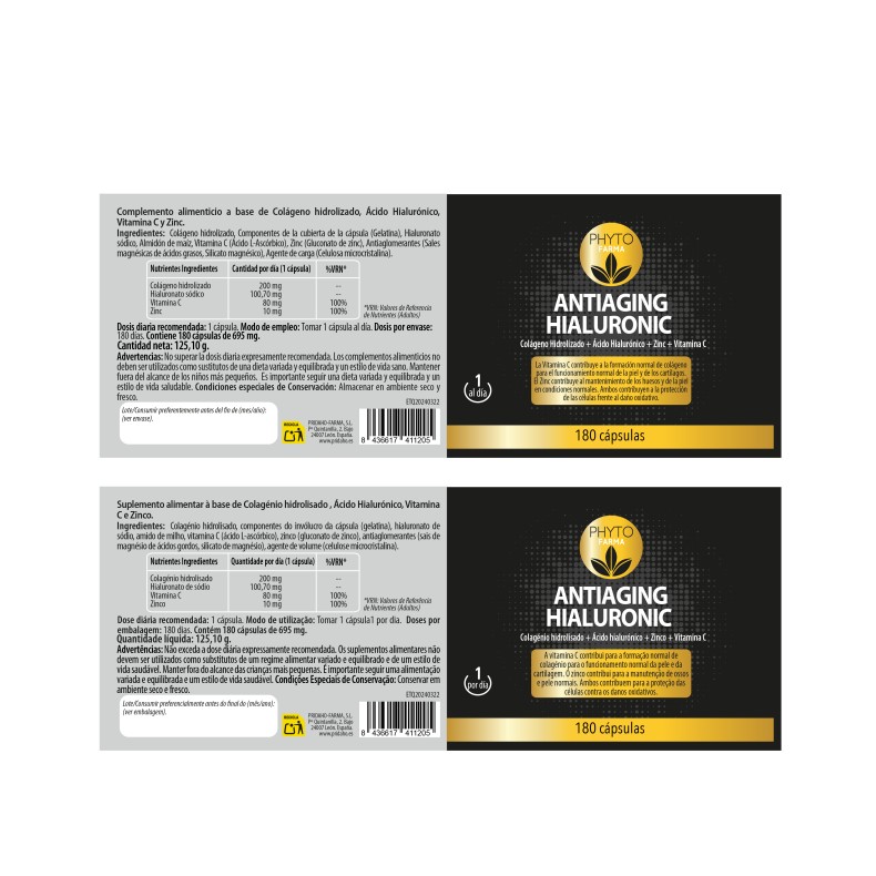 PHYTOFARMA Antiaging Hialuronic 180 cápsulas