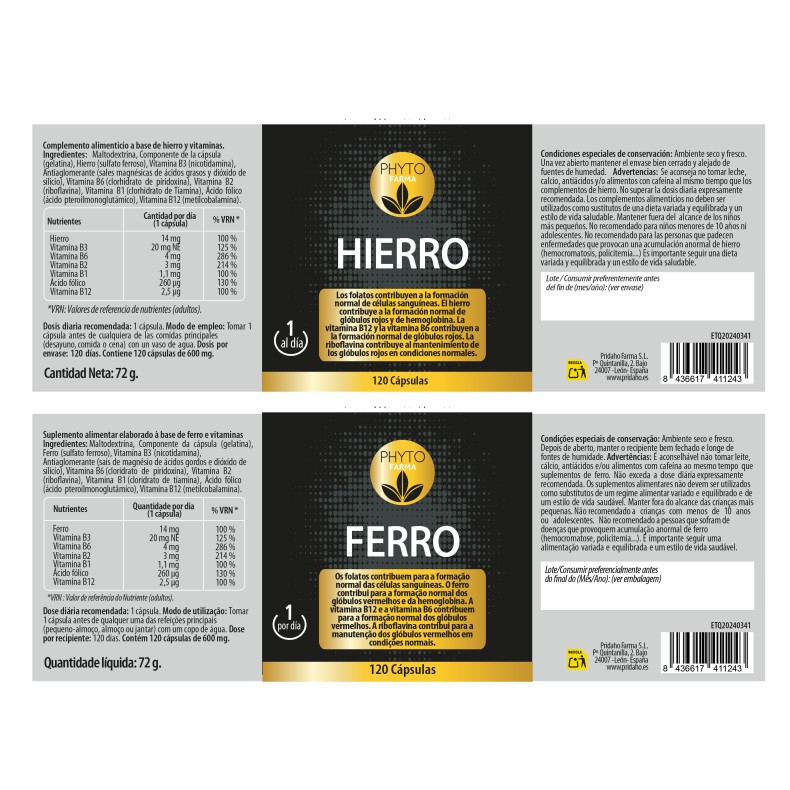PHYTOFARMA Hierro 120 cápsulas