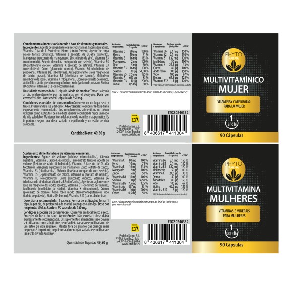 PHYTOFARMA Multivitamínico Mujer 90 cápsulas